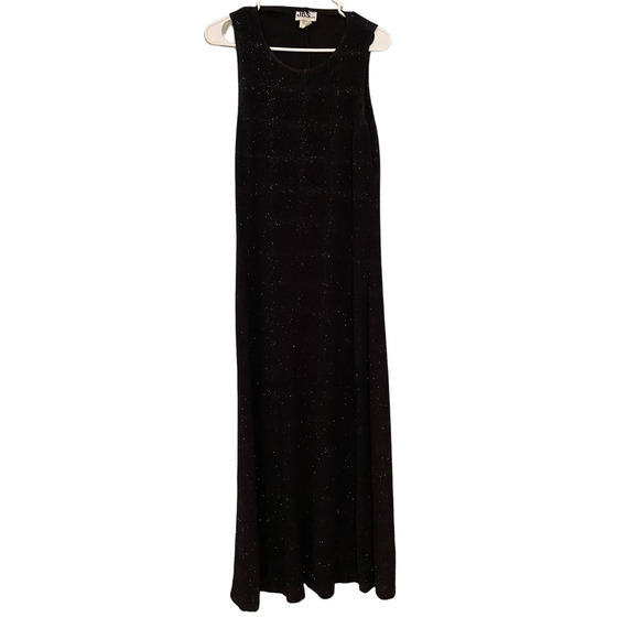 J.B.S.‎ LTD Black Glitter Long Special Occasion Fancy Dress Party Glam 12 - Picture 1 of 8